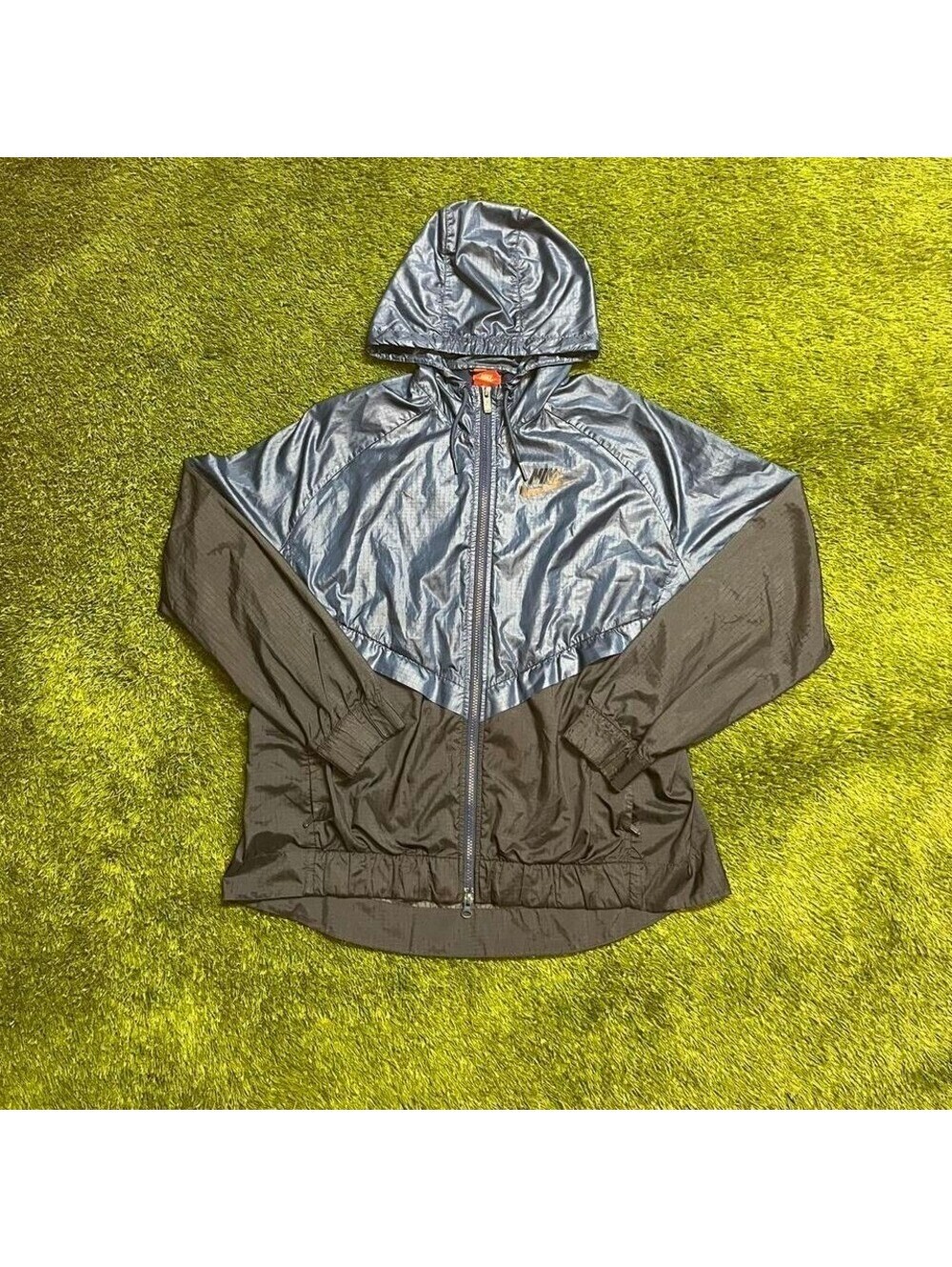 Nike Windrunner Hooded Jacket Metallic Navy Blue Black Ripstop